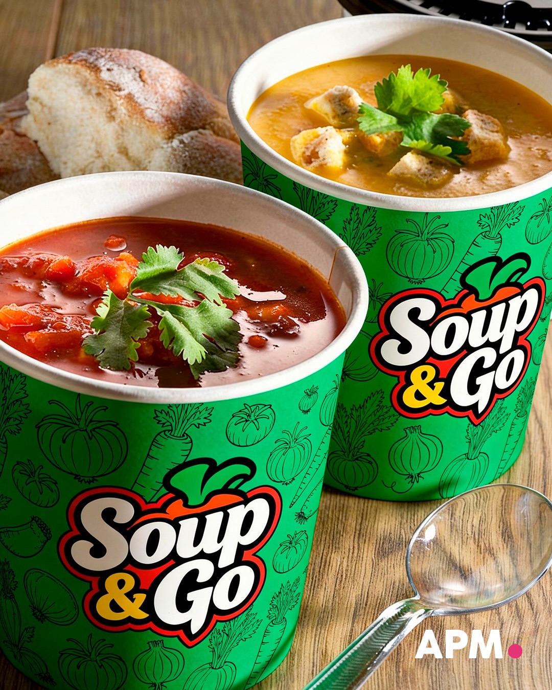 Recipientes personalizados Soup and Go para alimentos