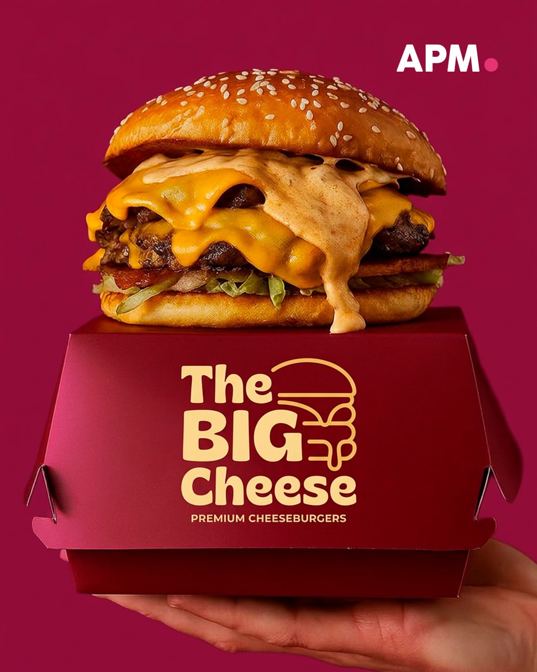 Diseño de empaque para hamburguesa creado por Academy Pro Marketing